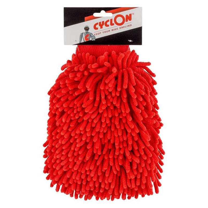 Foto van Cyclon washandschoen microvezel rood