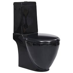 Foto van Vidaxl toilet rond afvoer onder keramiek zwart