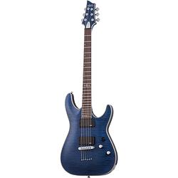 Foto van Schecter c-1 platinum see thru midnight blue satin elektrische gitaar