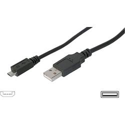 Foto van Digitus usb-kabel usb 2.0 usb-a stekker, usb-micro-b stekker 1.80 m zwart ak-300110-018-s