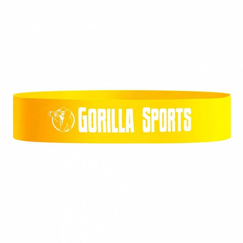 Foto van Gorilla sports fitnessband - geel - 0,6 mm - weerstandsband - 20 lb - 9 kg