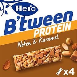Foto van Hero b'stween protein noten & granenreep noten & karamel 4 x 24g bij jumbo