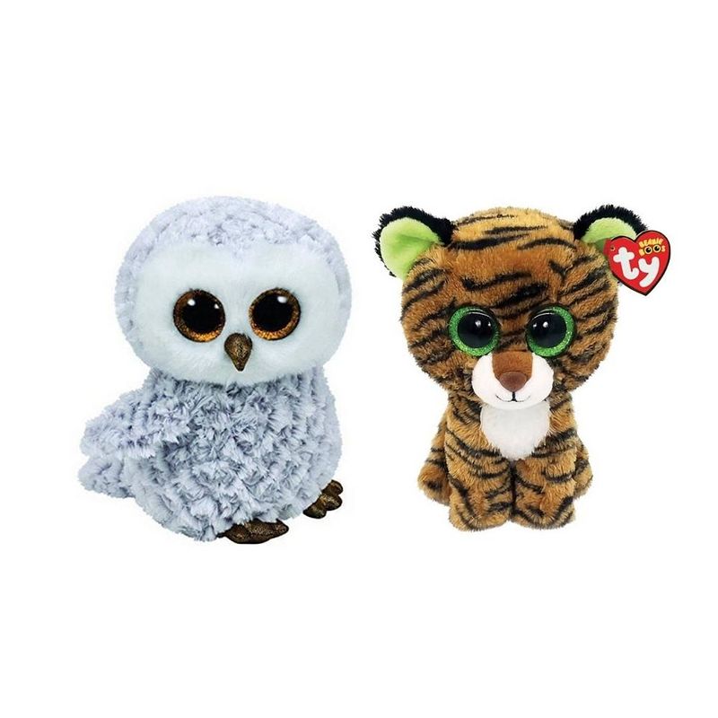 Foto van Ty - knuffel - beanie boo's - owlette owl & tiggy tiger