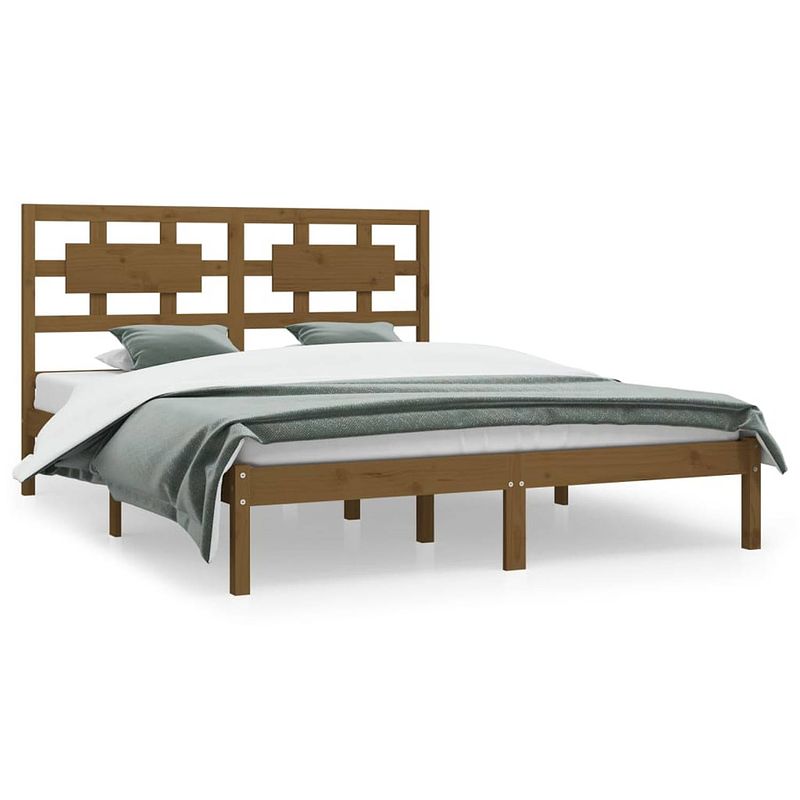 Foto van Vidaxl bedframe massief grenenhout honingbruin 120x200 cm