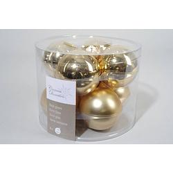 Foto van 4 stuks 8 kerstballen licht goud glans-mat 70 mm