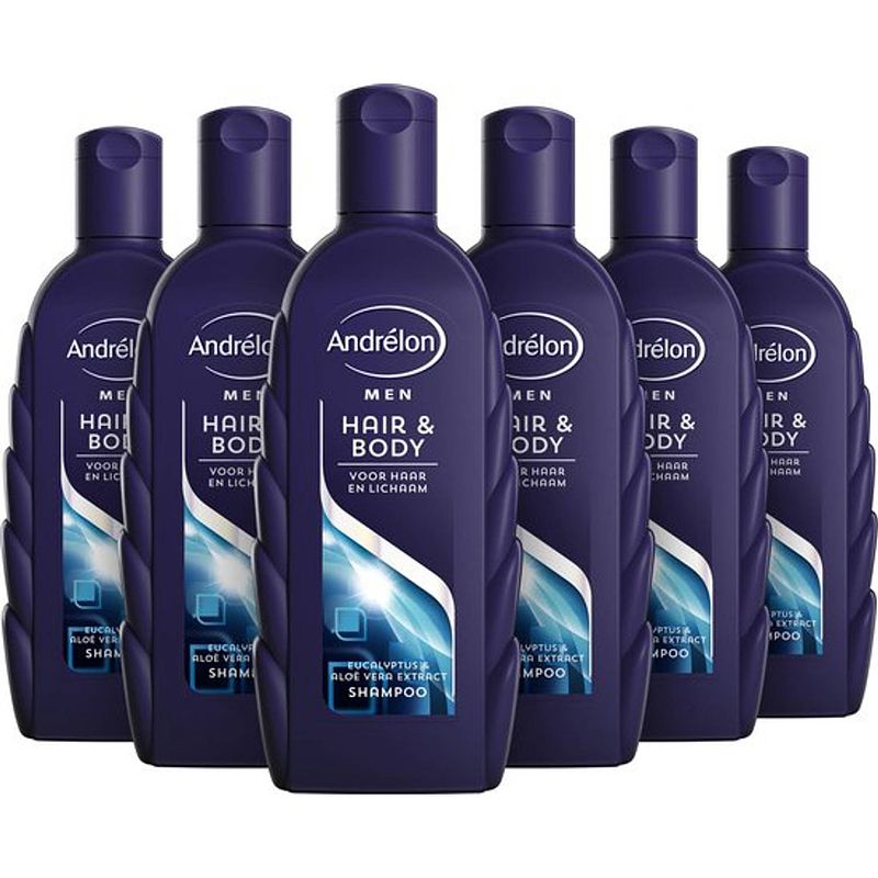 Foto van Men hair & body 2in1 - shampoo / douchegel - 6x 300ml c