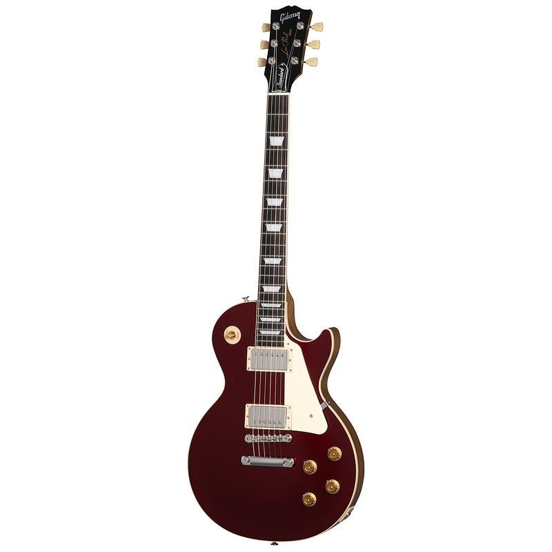 Foto van Gibson original collection les paul standard 50s plain top sparkling burgundy elektrische gitaar met koffer