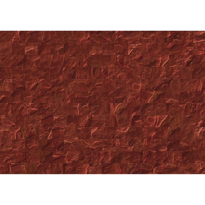 Foto van Komar red slate tiles vlies fotobehang 400x280cm 8-banen