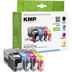 Foto van Kmp cartridge vervangt hp 934xl, 935xl compatibel combipack zwart, cyaan, magenta, geel h147v 1743,0050