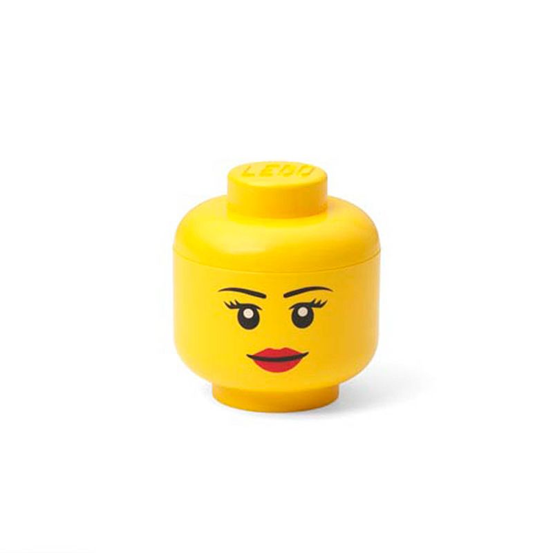 Foto van Opbergdoos lego-hoofd girl, geel - polypropyleen - lego