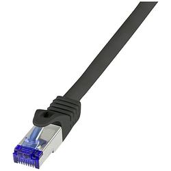 Foto van Logilink c6a023s rj45 cat 6a s/ftp 0.5 m zwart 1 stuk(s)