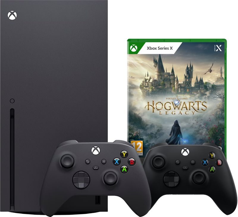 Foto van Xbox series x + hogwarts legacy + tweede controller zwart