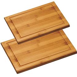 Foto van Acacia houten snijplanken voordeel set 21 x 32 en 26 x 40 cm - snijplanken