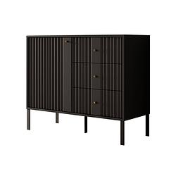 Foto van Meubella dressoir kaylan - zwart - 100 cm