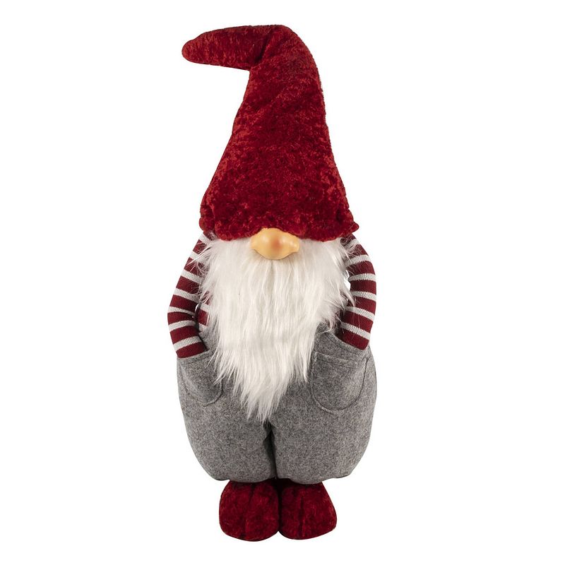 Foto van Pluche gnome/dwerg decoratie pop/knuffel staand 55 cm - kerstman pop