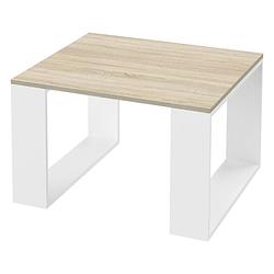 Foto van Salontafel 65x65x40 cm eiken look/witte spaanplaat ml-design