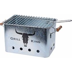 Foto van Bbq collection grill king - metalen retro barbecue - met handgrepen - 30x20x20cm