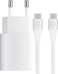 Foto van Samsung super fast charging oplader 25w + usb c kabel nylon wit 1,5m