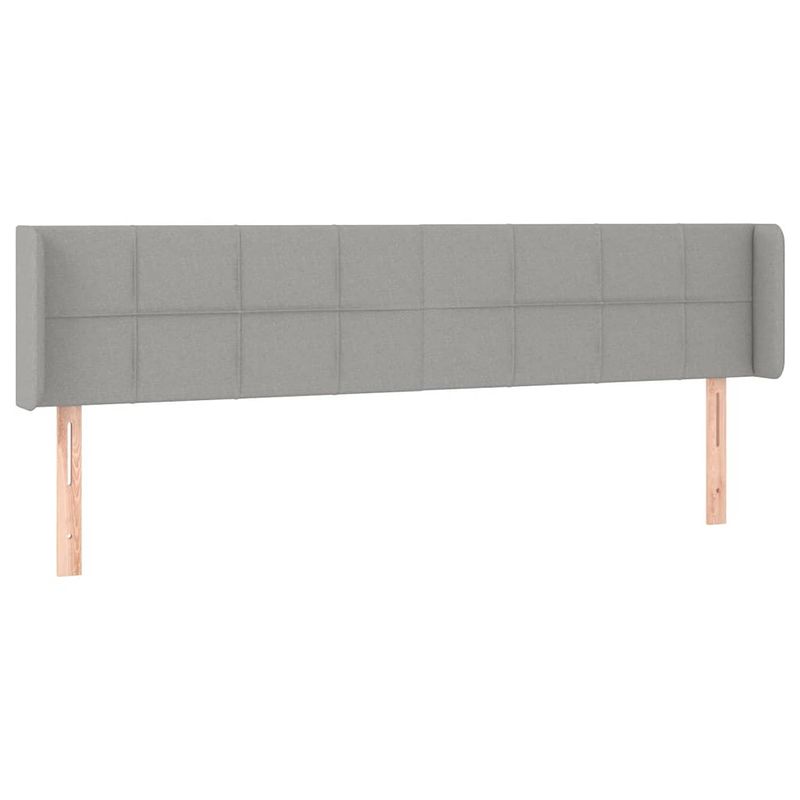 Foto van The living store hoofdeind bed - lichtgrijs - 183x16x78/88 cm - trendy ontwerp