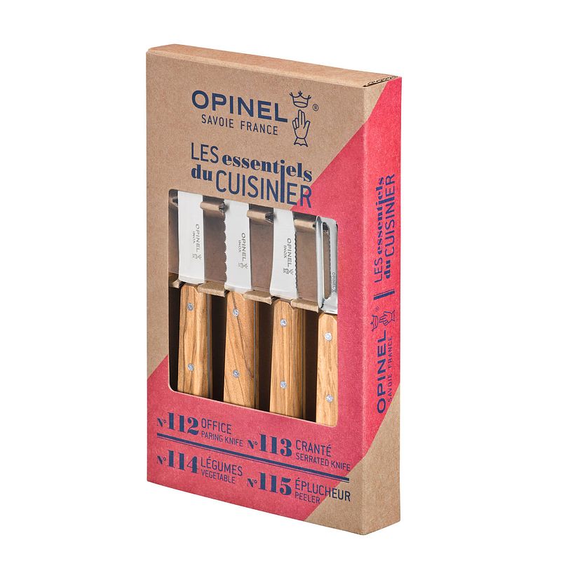 Foto van Opinel les essentiels keukenset - olijfhout - 4-delig