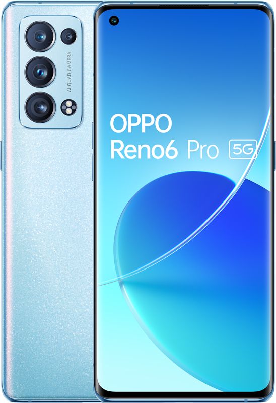 Foto van Oppo smartphone reno 6 pro (artic blue)