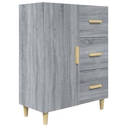 Foto van Vidaxl dressoir 69,5x34x90 cm bewerkt hout grijs sonoma eikenkleurig