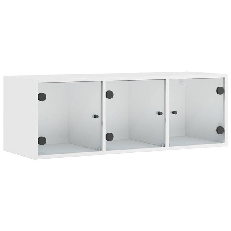 Foto van Vidaxl wandkast met glazen deuren 102x37x35 cm wit