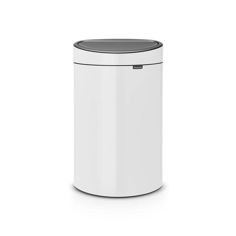 Foto van Brabantia touch bin afvalemmer 40 liter met kunststof binnenemmer - white