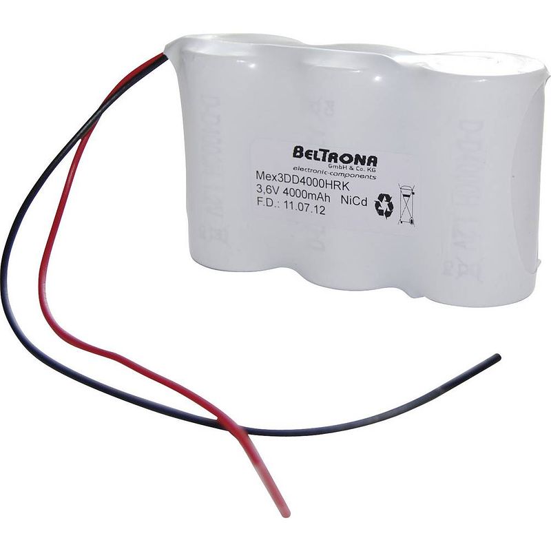 Foto van Beltrona 3dd4000hrk accu voor noodverlichting kabel 3.6 v 4000 mah