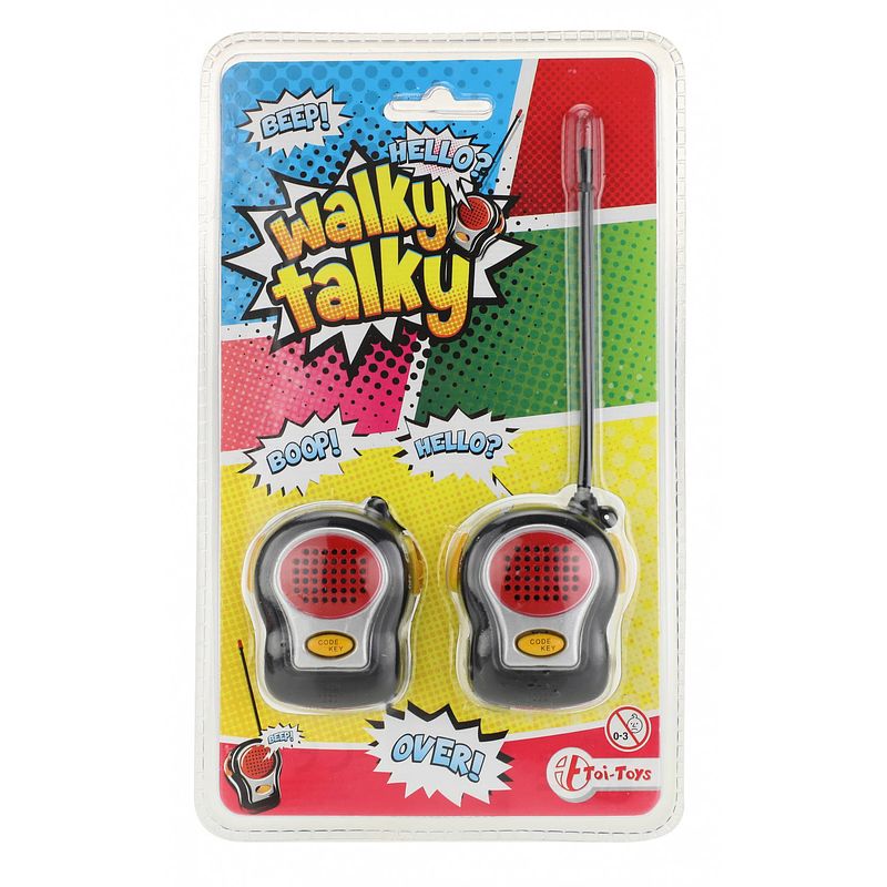 Foto van Toi-toys walkie talkies zwart/rood 2-delig