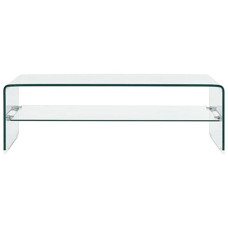 Foto van The living store salontafel glas - 98 x 45 x 31 cm - transparant - gehard veiligheidsglas