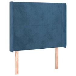 Foto van Vidaxl hoofdbord met randen 103x16x118/128 cm fluweel donkerblauw