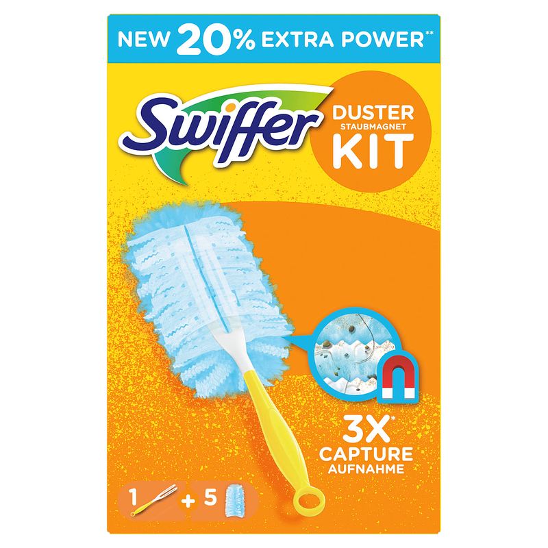 Foto van Swiffer duster kit itb (1 handvat + 5 navullingen)