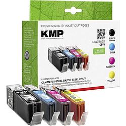 Foto van Kmp inkt vervangt canon pgi-550pgbk xl, cli-551 c,m,y xl compatibel combipack zwart, cyaan, magenta, geel c89v 1518,0050