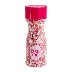 Foto van Tasty me suikerfiguur hartjes - roze/rood/wit - 55 g