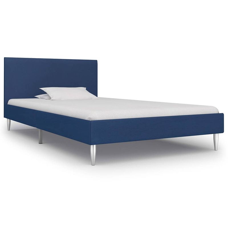 Foto van Vidaxl bedframe stof blauw 90x200 cm