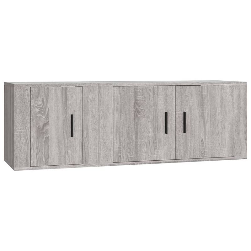 Foto van The living store televisiekastenset classico - tv-meubel 80x34.5x40cm - tv-meubel 40x34.5x40cm - grijs sonoma eiken