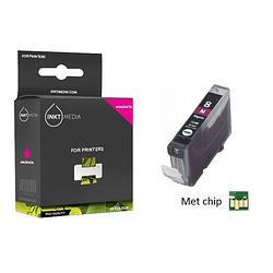 Foto van Inktmedia® -navulinkt - geschikt canon cli-8m inktcartridge magenta met chip - navul inkt - refill inkt