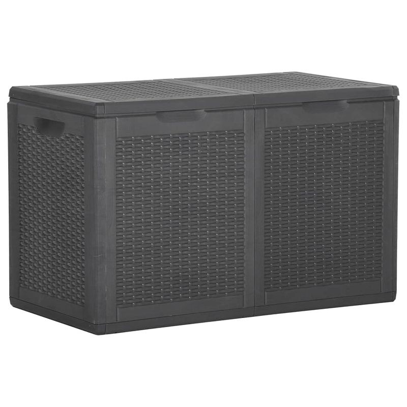 Foto van Vidaxl tuinbox 180 l pp rattan zwart