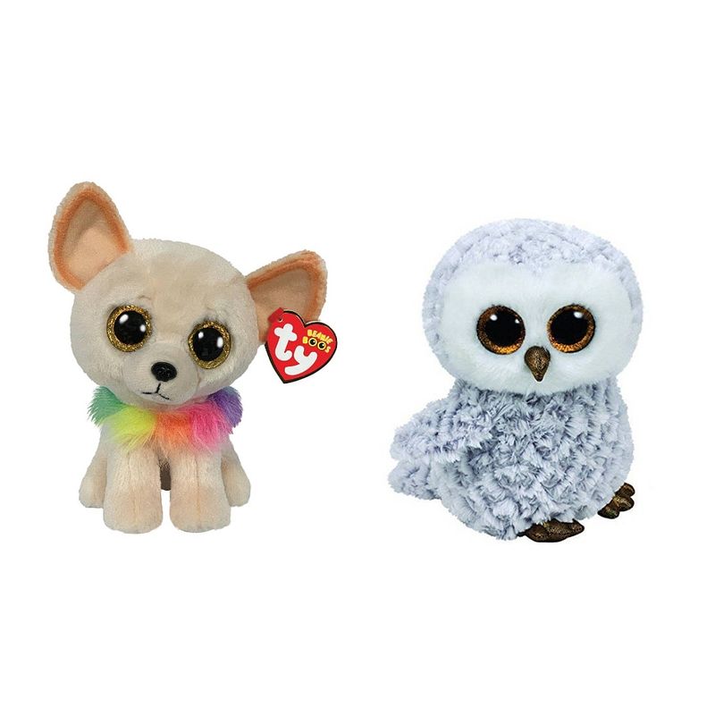 Foto van Ty - knuffel - beanie boo's - chewey chihuahua & owlette owl