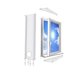 Foto van Alpina airco raamafdichtingsset - universeel - voor raam en deur - 220 x 30 cm