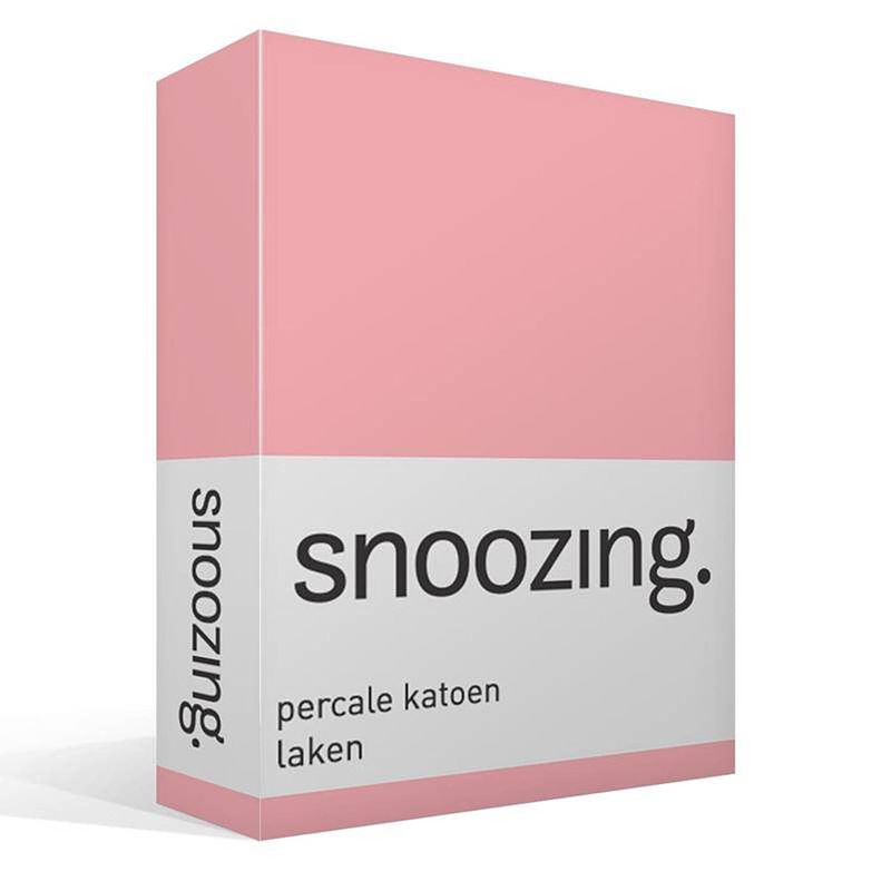 Foto van Snoozing - laken - eenpersoons - percale katoen - 150x260 - roze