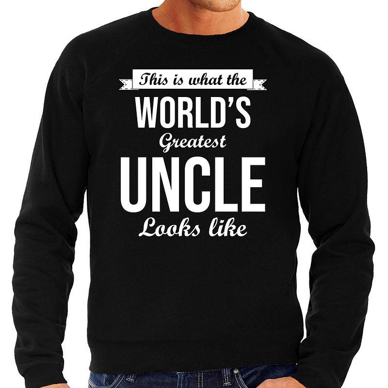 Foto van Worlds greatest uncle kado trui voor een oom zijn verjaardag zwart heren 2xl - feesttruien