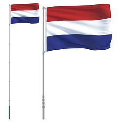 Foto van Vidaxl vlag met vlaggenmast nederland 5,55 m aluminium