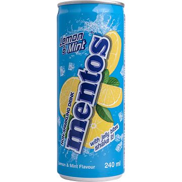 Foto van Mentos lemon & mint frisdrank zonder prik blik 240ml bij jumbo