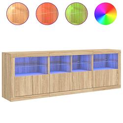 Foto van Vidaxl dressoir met led-verlichting 202x37x67 cm sonoma eikenkleurig