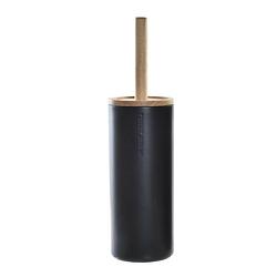 Foto van Wc/toiletborstel in houder keramiek zwart 38 x 10 cm - toiletborstels