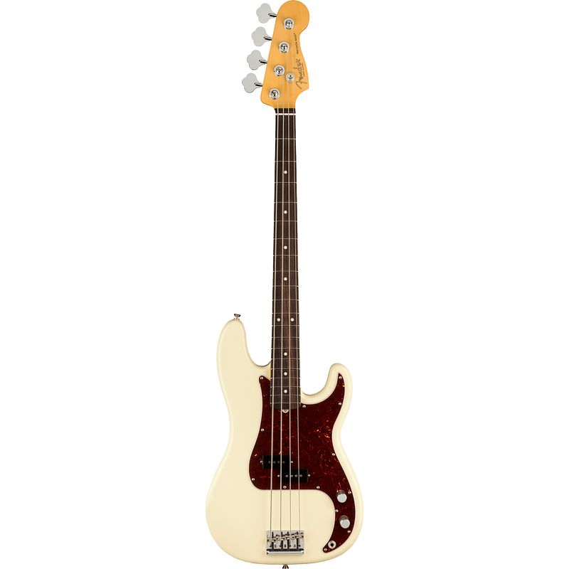 Foto van Fender american professional ii precision bass rw olympic white elektrische basgitaar met koffer