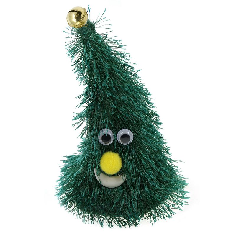 Foto van Zingende en dansende kerstboom - figuur - groen - h16 cm - kerstman pop