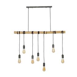 Foto van Hoyz - hanglamp bamboo wikkel - 7 lampen - 120x6x150